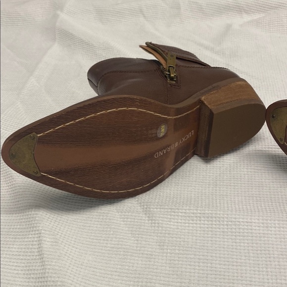 Lucky Brand Brown Ankle Booties with Double Buckle detail - Picture 9 of 12